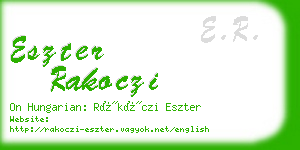 eszter rakoczi business card